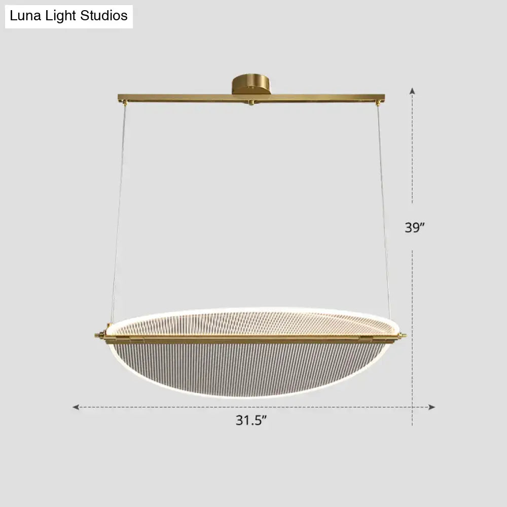 Minimalistic acrylic folding island light gold dining room pendant