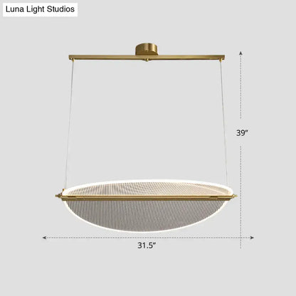 Minimalistic acrylic folding island light gold dining room pendant