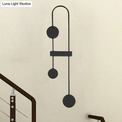 DecorBites™ Minimalistic Black/Gold Metal LED Wall Sconce with 3 Arched Heads - Warm/White Light