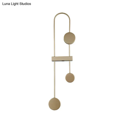 DecorBites™ Minimalistic Black/Gold Metal LED Wall Sconce with 3 Arched Heads - Warm/White Light
