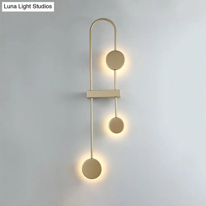DecorBites™ Minimalistic Black/Gold Metal LED Wall Sconce with 3 Arched Heads - Warm/White Light