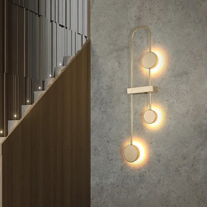 DecorBites™ Minimalistic Black/Gold Metal LED Wall Sconce with 3 Arched Heads - Warm/White Light