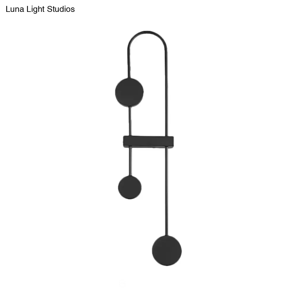 DecorBites™ Minimalistic Black/Gold Metal LED Wall Sconce with 3 Arched Heads - Warm/White Light