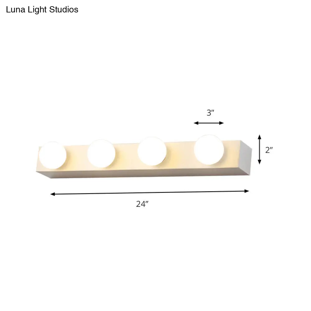 DecorBites™ Minimalistic Black/White Finish Vanity Lighting Fixture – Open Bulb, 4/5 Heads Metal Wall Light for Bathroom