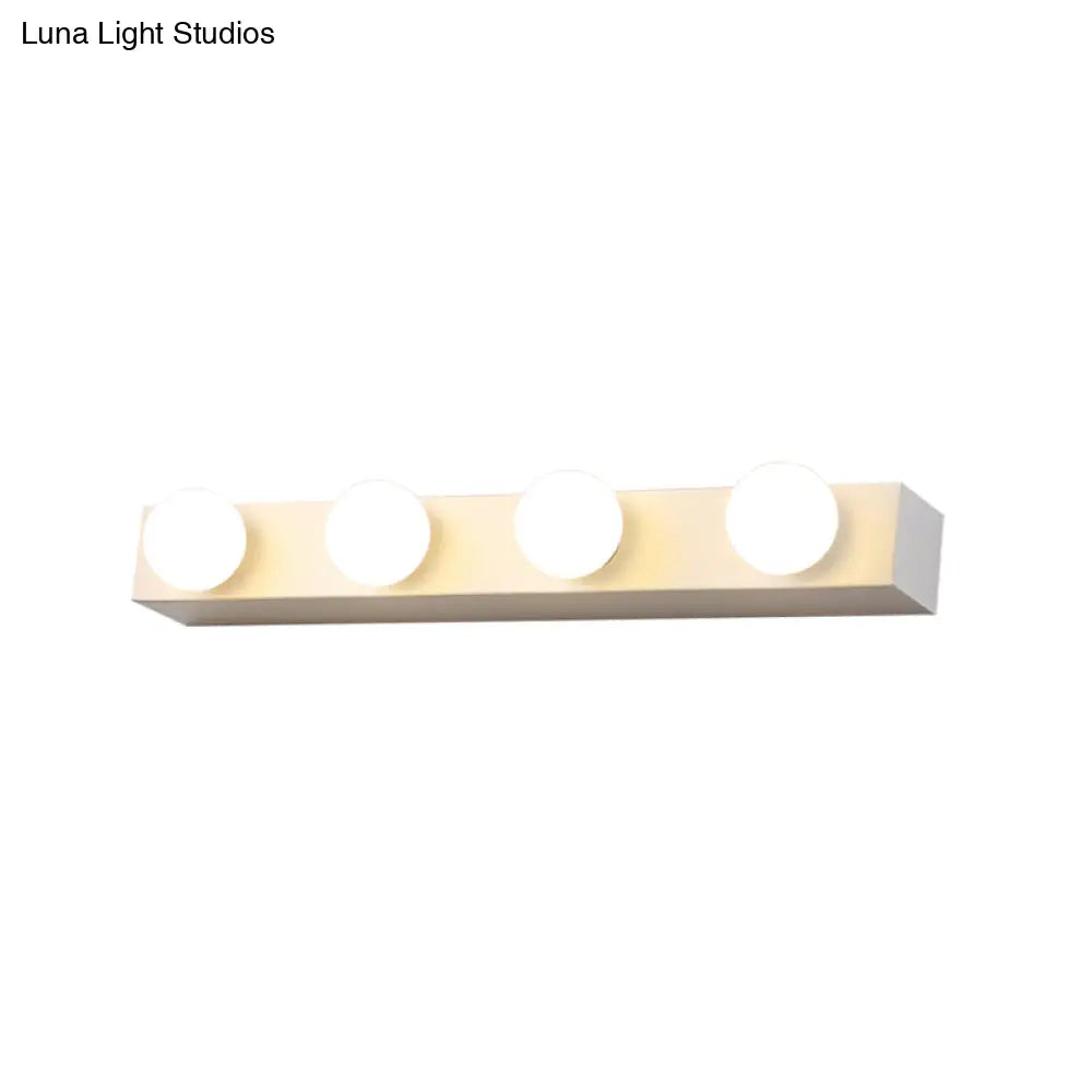 DecorBites™ Minimalistic Black/White Finish Vanity Lighting Fixture – Open Bulb, 4/5 Heads Metal Wall Light for Bathroom