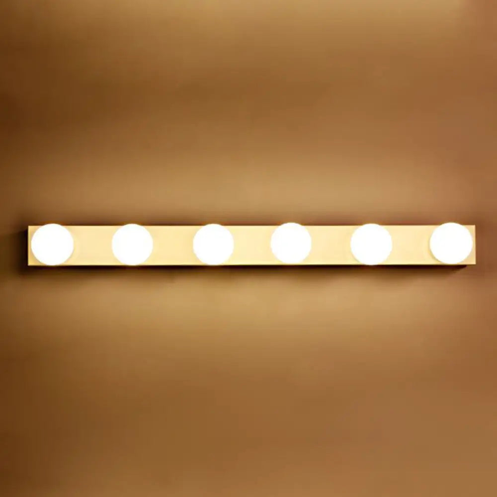 DecorBites™ Minimalistic Black/White Finish Vanity Lighting Fixture – Open Bulb, 4/5 Heads Metal Wall Light for Bathroom