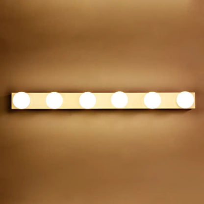 DecorBites™ Minimalistic Black/White Finish Vanity Lighting Fixture – Open Bulb, 4/5 Heads Metal Wall Light for Bathroom