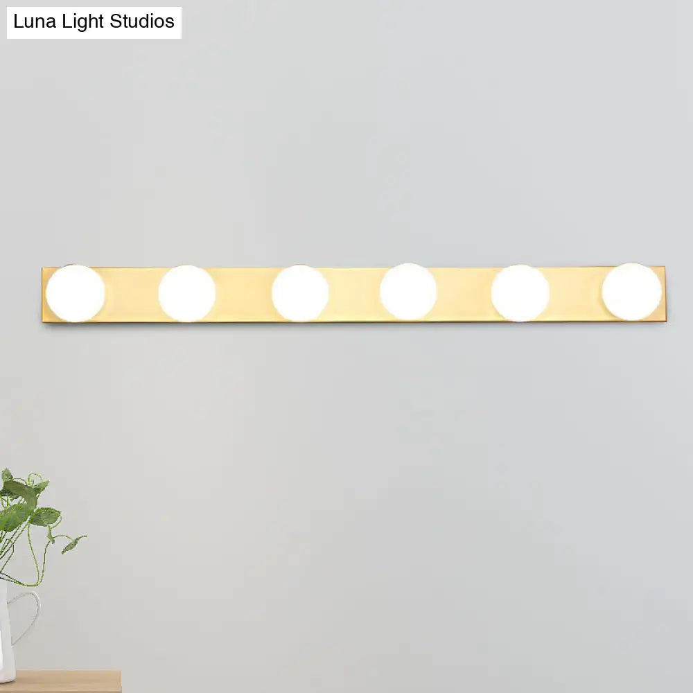 DecorBites™ Minimalistic Black/White Finish Vanity Lighting Fixture – Open Bulb, 4/5 Heads Metal Wall Light for Bathroom