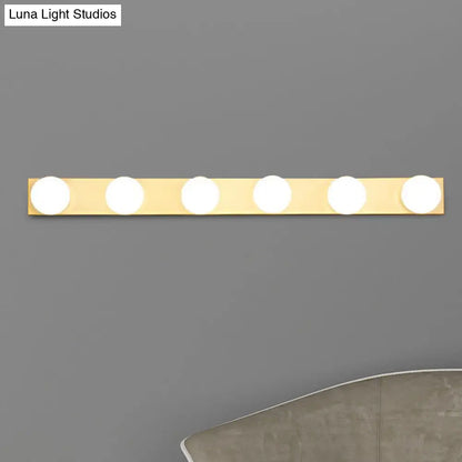 DecorBites™ Minimalistic Black/White Finish Vanity Lighting Fixture – Open Bulb, 4/5 Heads Metal Wall Light for Bathroom