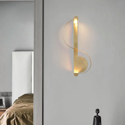 DecorBites™ Minimalistic Brass Curve LED Wall Mount Light: Stylish Metal Sconce for Living Room