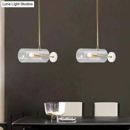 DecorBites™ Minimalistic Brass Pendant Light with Translucent Glass Shade for Dining Table
