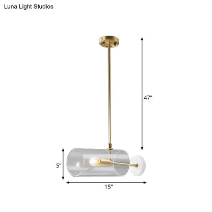 DecorBites™ Minimalistic Brass Pendant Light with Translucent Glass Shade for Dining Table