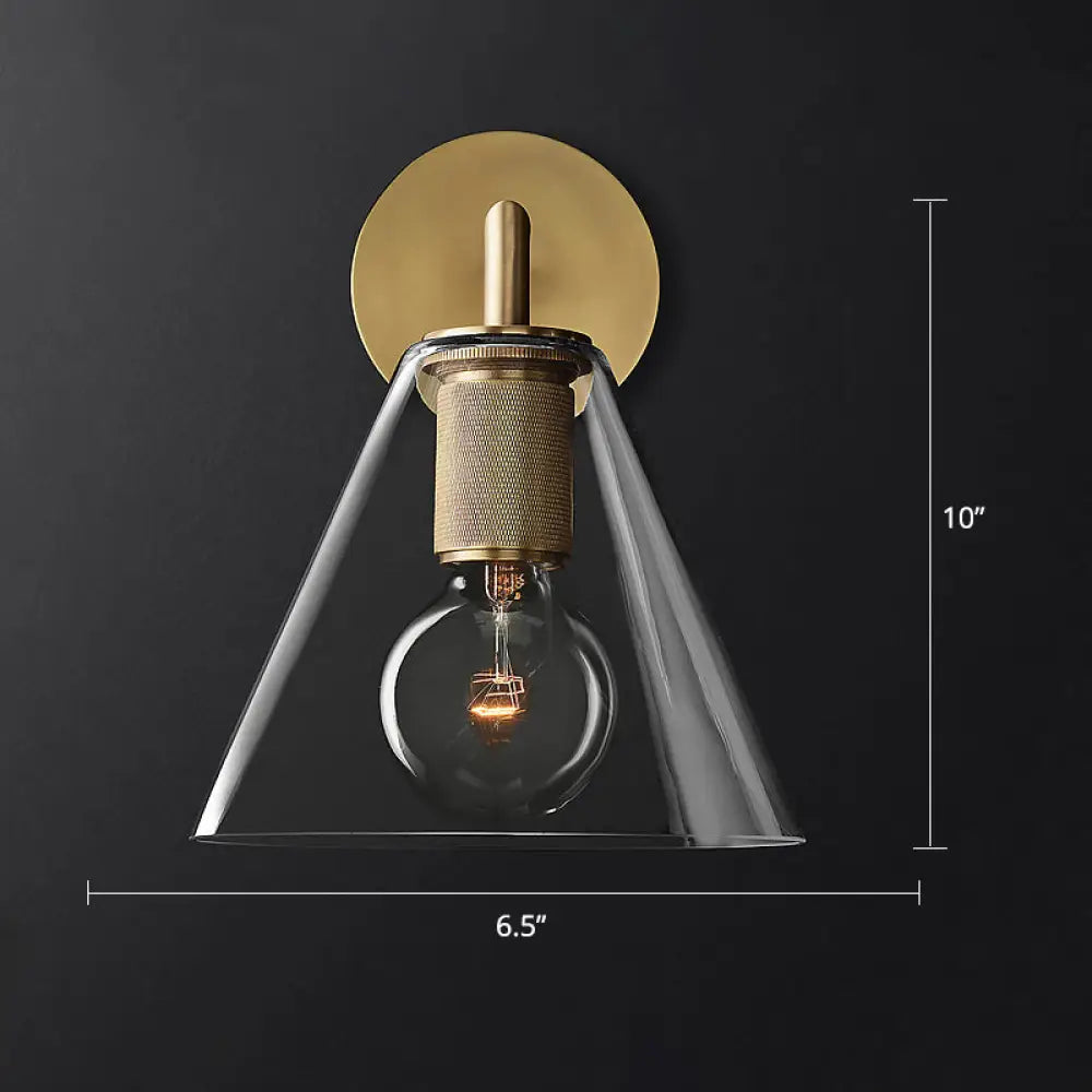 DecorBites™ Minimalistic Brass Wall Sconce with Clear Glass for Bedside Lighting