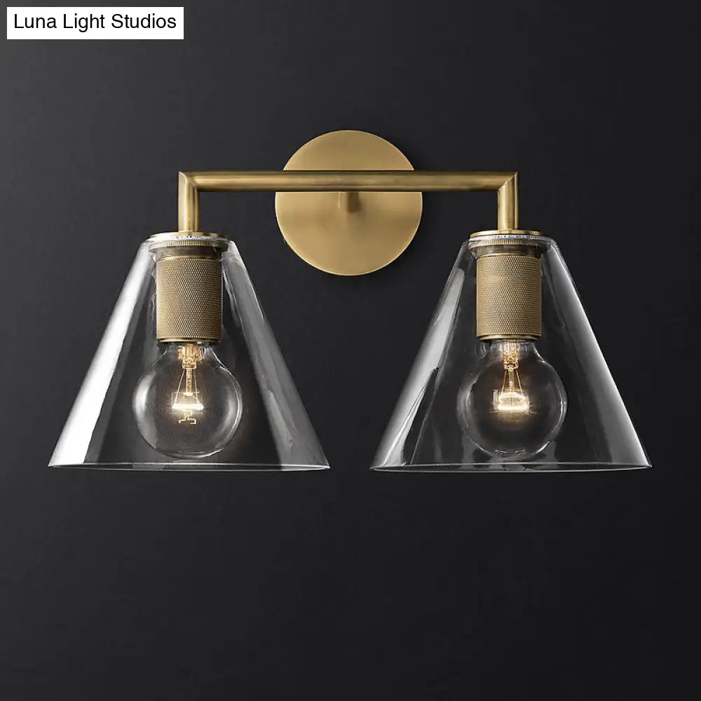 DecorBites™ Minimalistic Brass Wall Sconce with Clear Glass for Bedside Lighting