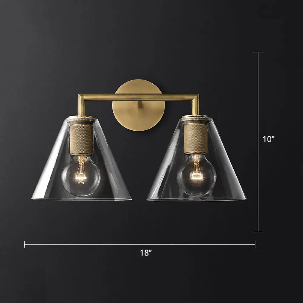 DecorBites™ Minimalistic Brass Wall Sconce with Clear Glass for Bedside Lighting
