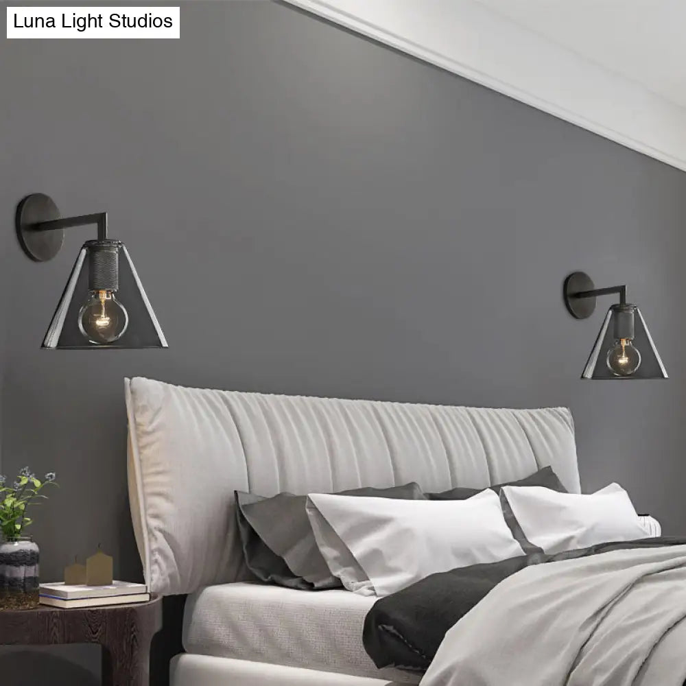 DecorBites™ Minimalistic Brass Wall Sconce with Clear Glass for Bedside Lighting