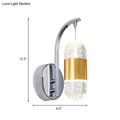 DecorBites™ Minimalistic Bubble Crystal LED Chrome Wall Mounted Lamp - Capsule Restaurant Wall Light Sconce