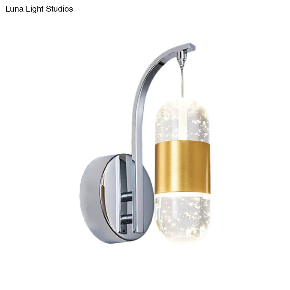 DecorBites™ Minimalistic Bubble Crystal LED Chrome Wall Mounted Lamp - Capsule Restaurant Wall Light Sconce