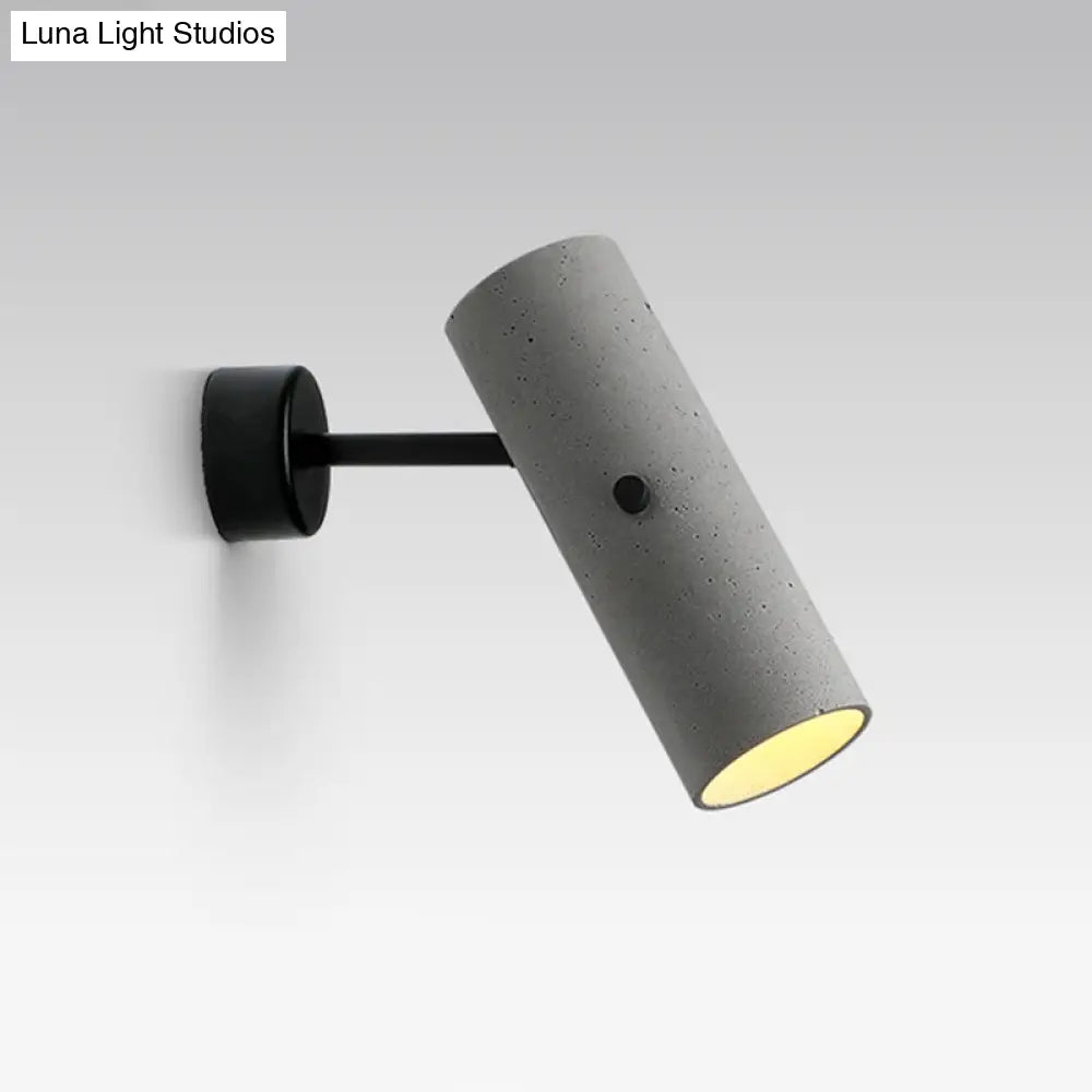 DecorBites™ Minimalistic Grey LED Wall Spotlight with Cylindrical Shade
