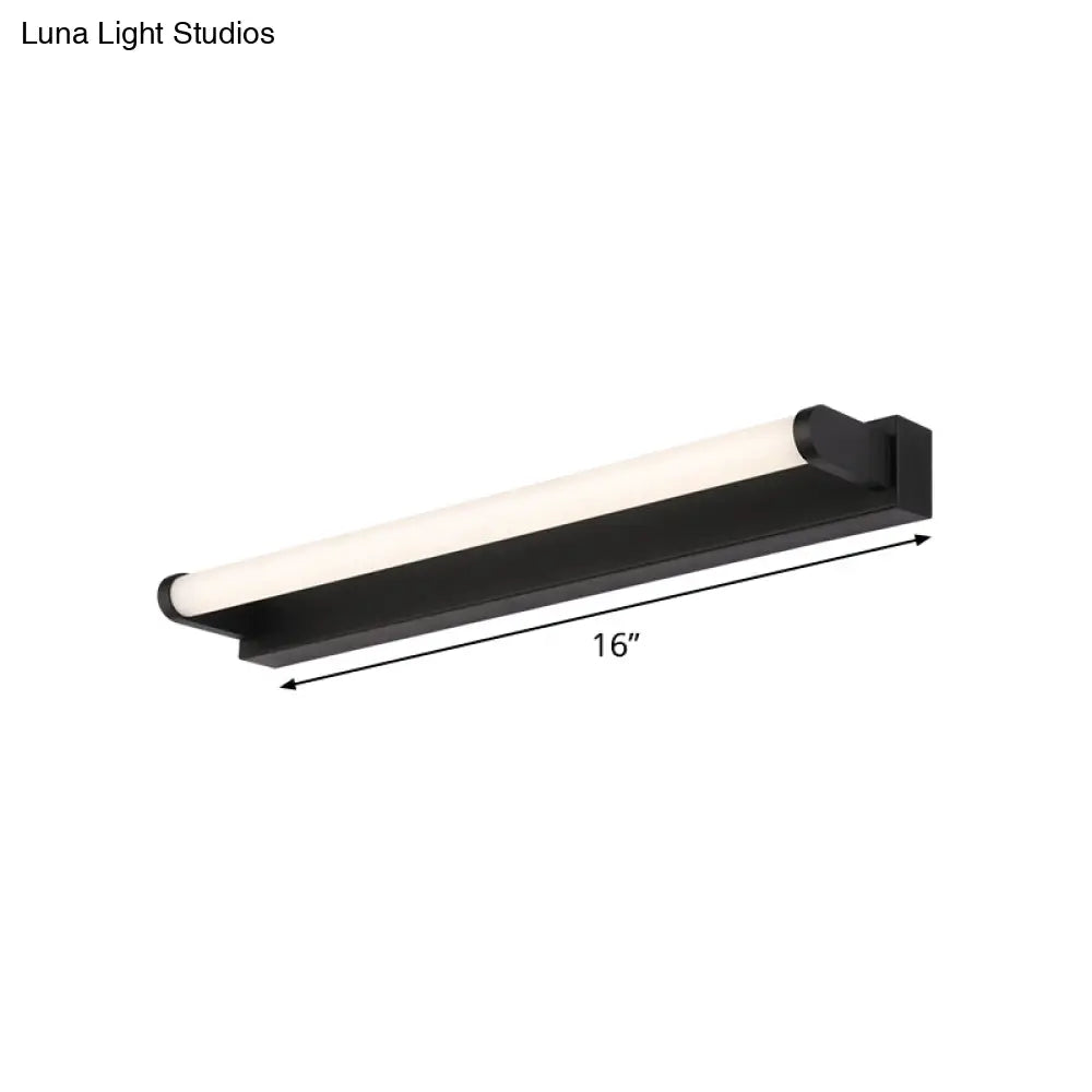 DecorBites™ Minimalistic LED Vanity Sconce Bathroom Wall Light - Black, Tubular Acrylic Shade (16"/20"/24" L)