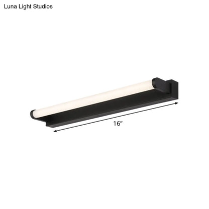 DecorBites™ Minimalistic LED Vanity Sconce Bathroom Wall Light - Black, Tubular Acrylic Shade (16"/20"/24" L)