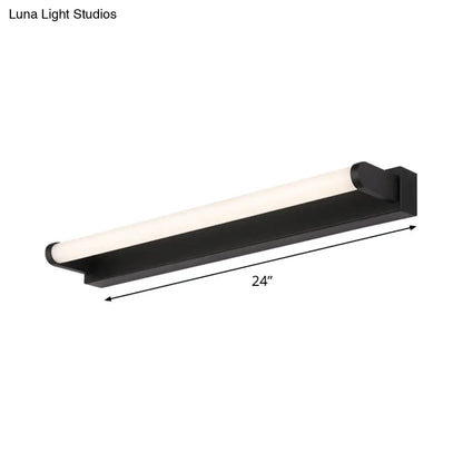 DecorBites™ Minimalistic LED Vanity Sconce Bathroom Wall Light - Black, Tubular Acrylic Shade (16"/20"/24" L)