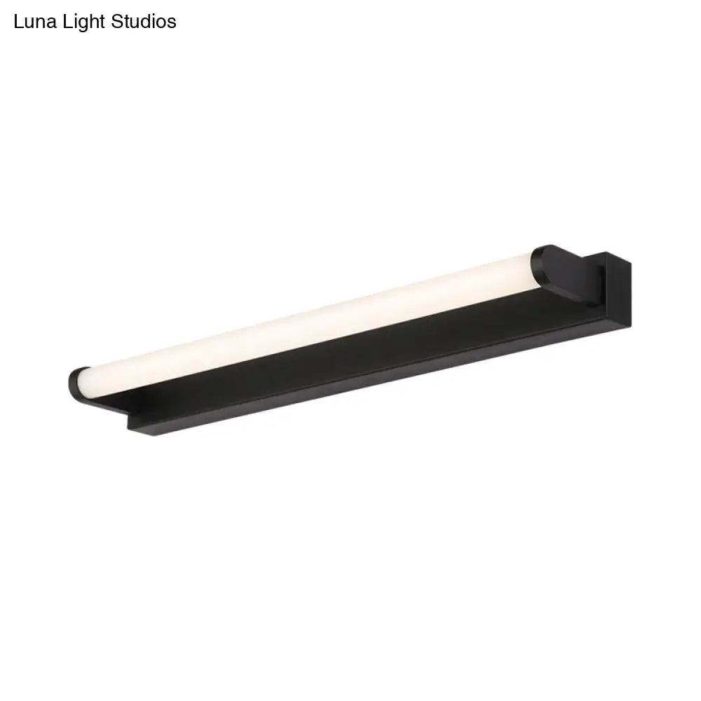 DecorBites™ Minimalistic LED Vanity Sconce Bathroom Wall Light - Black, Tubular Acrylic Shade (16"/20"/24" L)