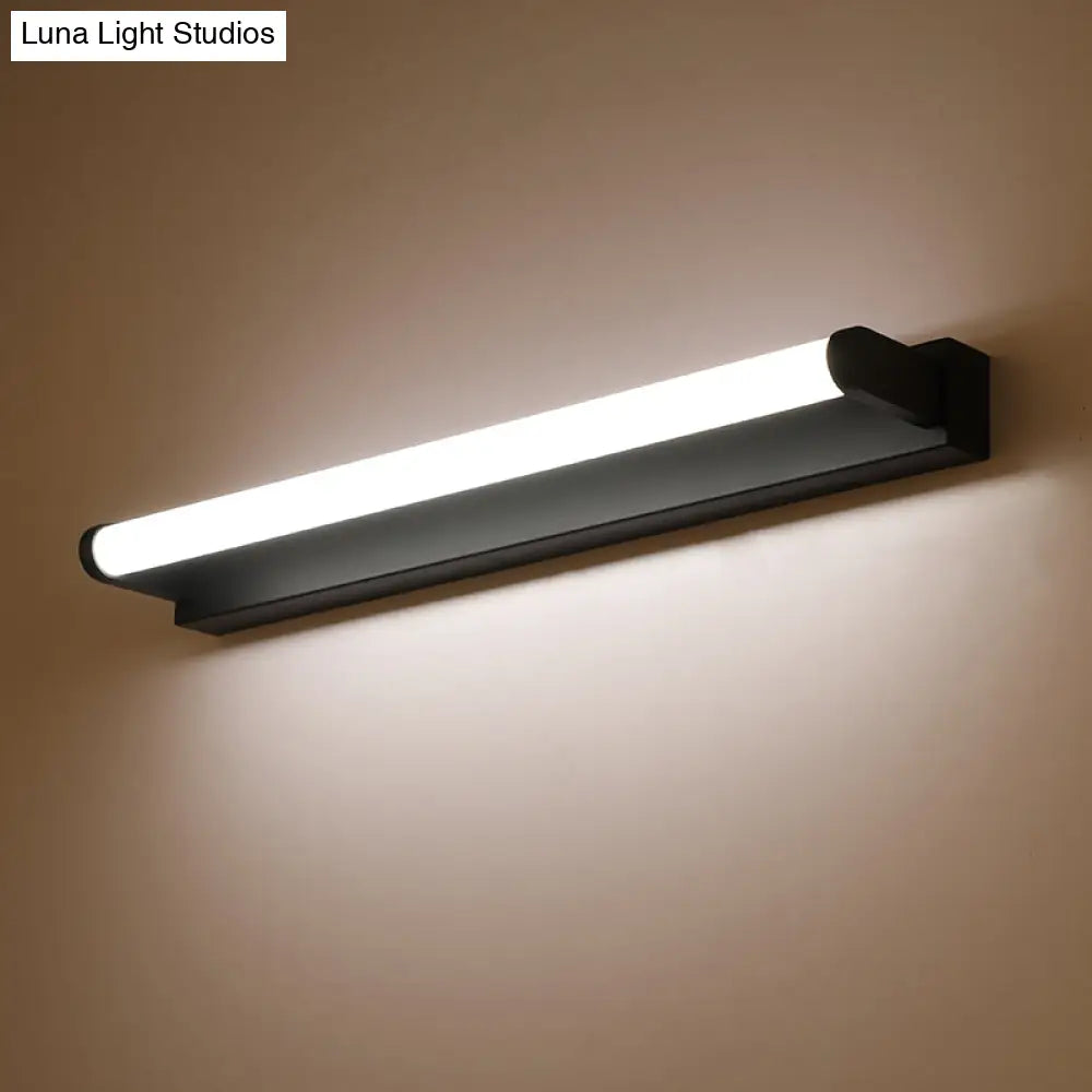 DecorBites™ Minimalistic LED Vanity Sconce Bathroom Wall Light - Black, Tubular Acrylic Shade (16"/20"/24" L)