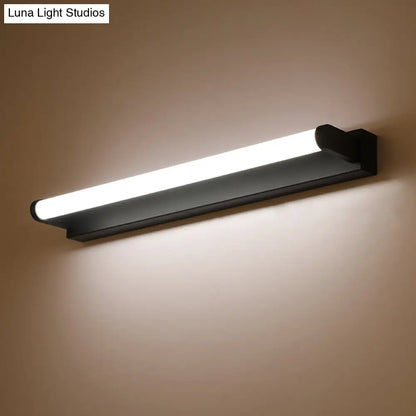 DecorBites™ Minimalistic LED Vanity Sconce Bathroom Wall Light - Black, Tubular Acrylic Shade (16"/20"/24" L)