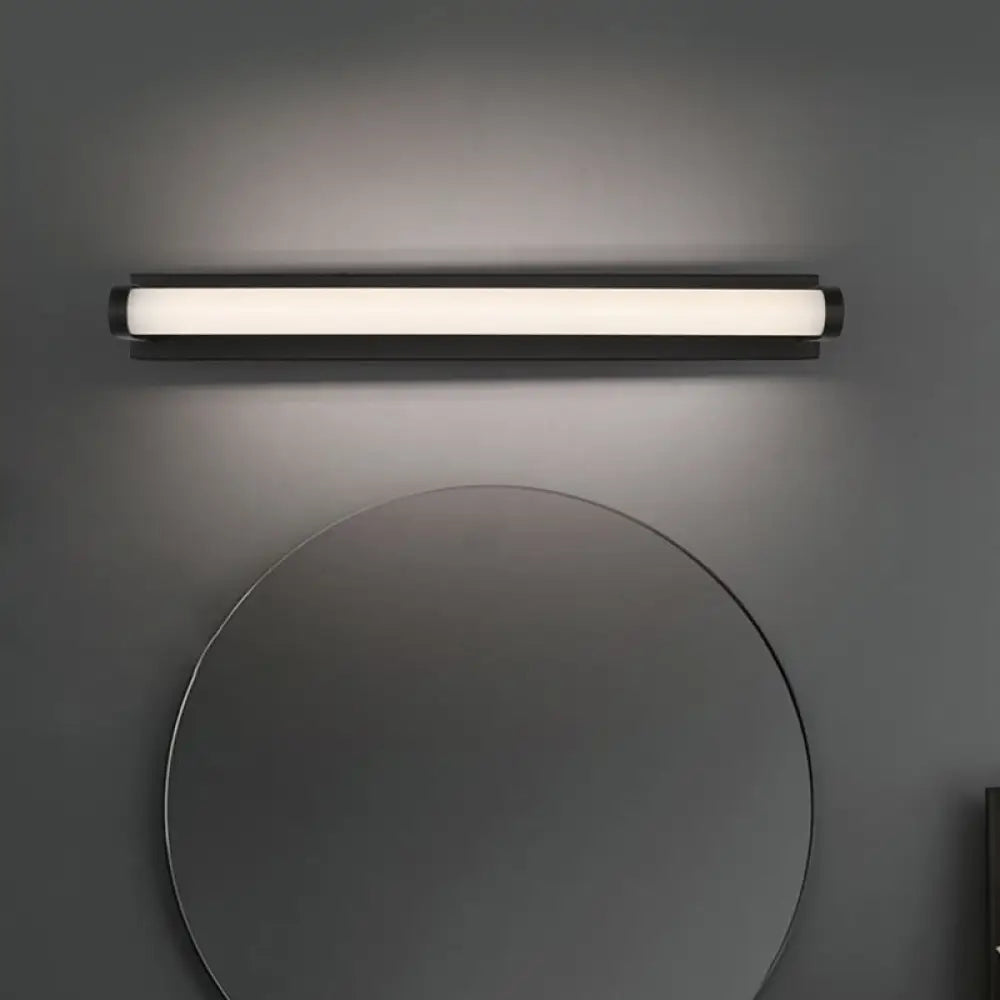 DecorBites™ Minimalistic LED Vanity Sconce Bathroom Wall Light - Black, Tubular Acrylic Shade (16"/20"/24" L)