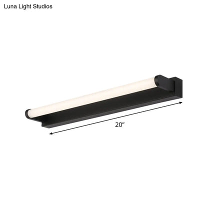 DecorBites™ Minimalistic LED Vanity Sconce Bathroom Wall Light - Black, Tubular Acrylic Shade (16"/20"/24" L)