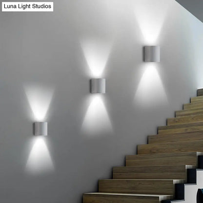 DecorBites™ Minimalistic LED Wall Light: Half Cylinder Living Room Sconce with Cement Fixture