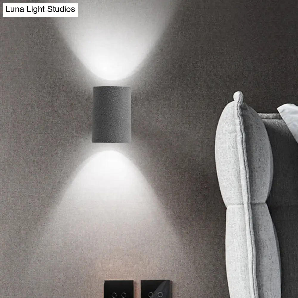 DecorBites™ Minimalistic LED Wall Light: Half Cylinder Living Room Sconce with Cement Fixture