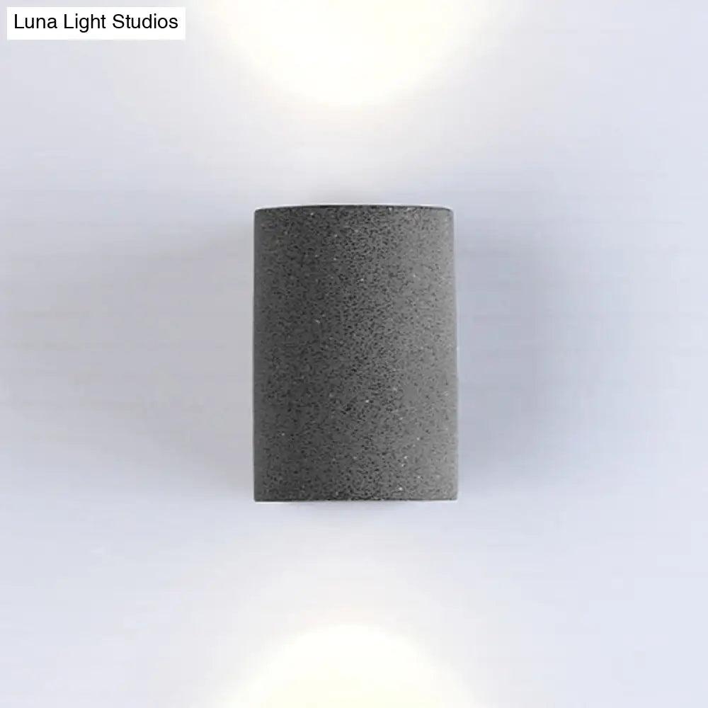DecorBites™ Minimalistic LED Wall Light: Half Cylinder Living Room Sconce with Cement Fixture