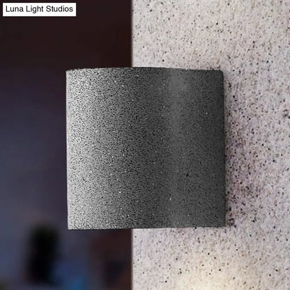 DecorBites™ Minimalistic LED Wall Light: Half Cylinder Living Room Sconce with Cement Fixture