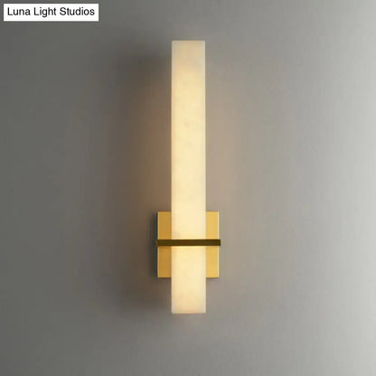Minimalistic marble wall sconce amber glass bedroom light 110v-120v
