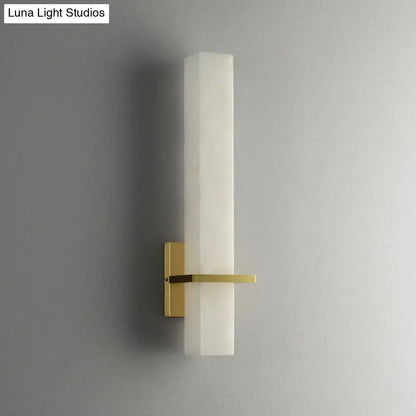 Minimalistic marble wall sconce amber glass bedroom light 110v-120v