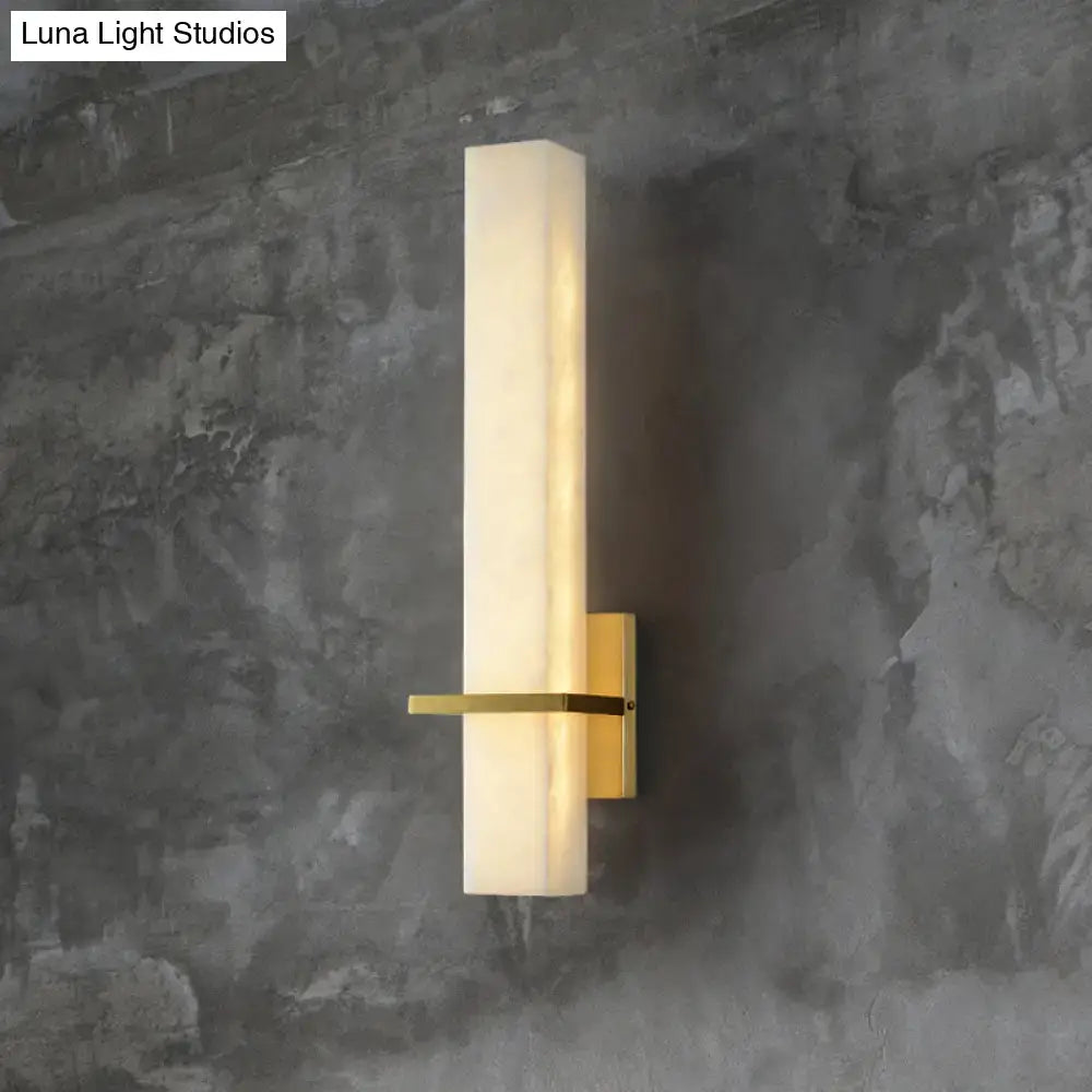 Minimalistic marble wall sconce amber glass bedroom light 110v-120v