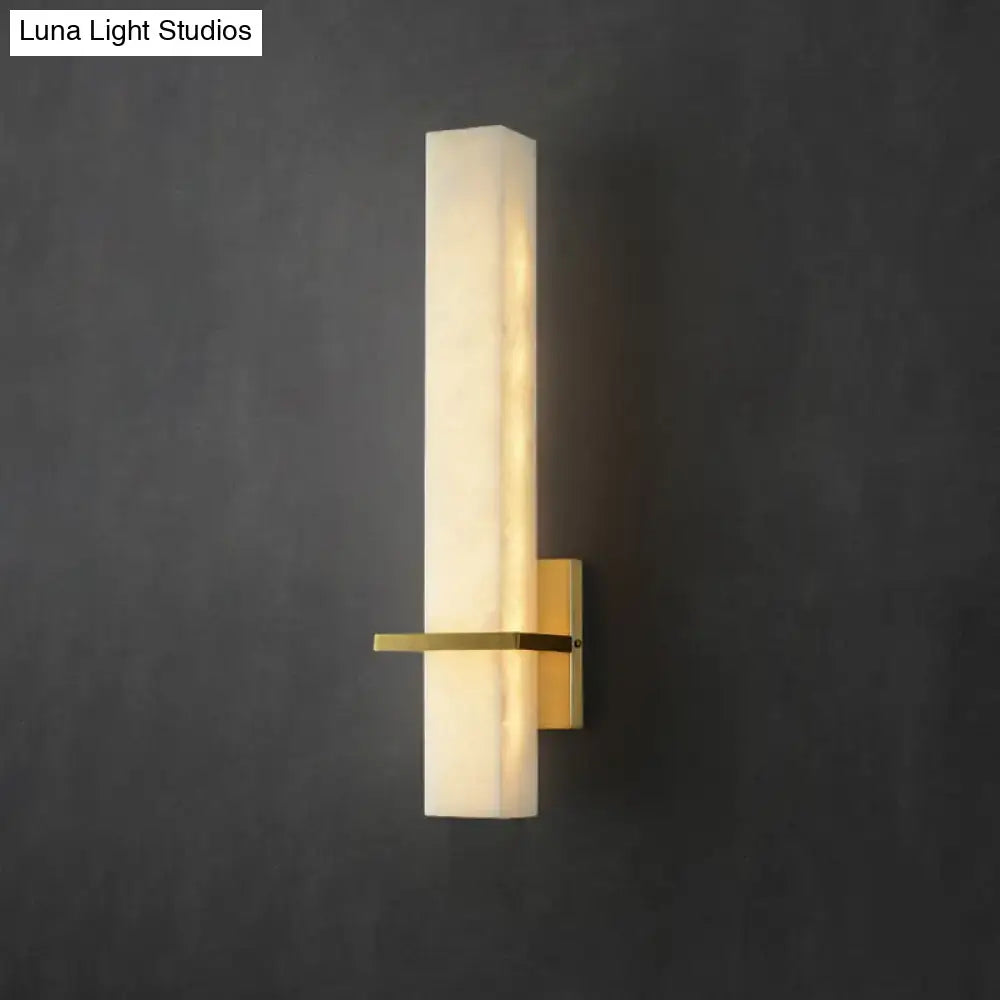 Minimalistic marble wall sconce amber glass bedroom light 110v-120v