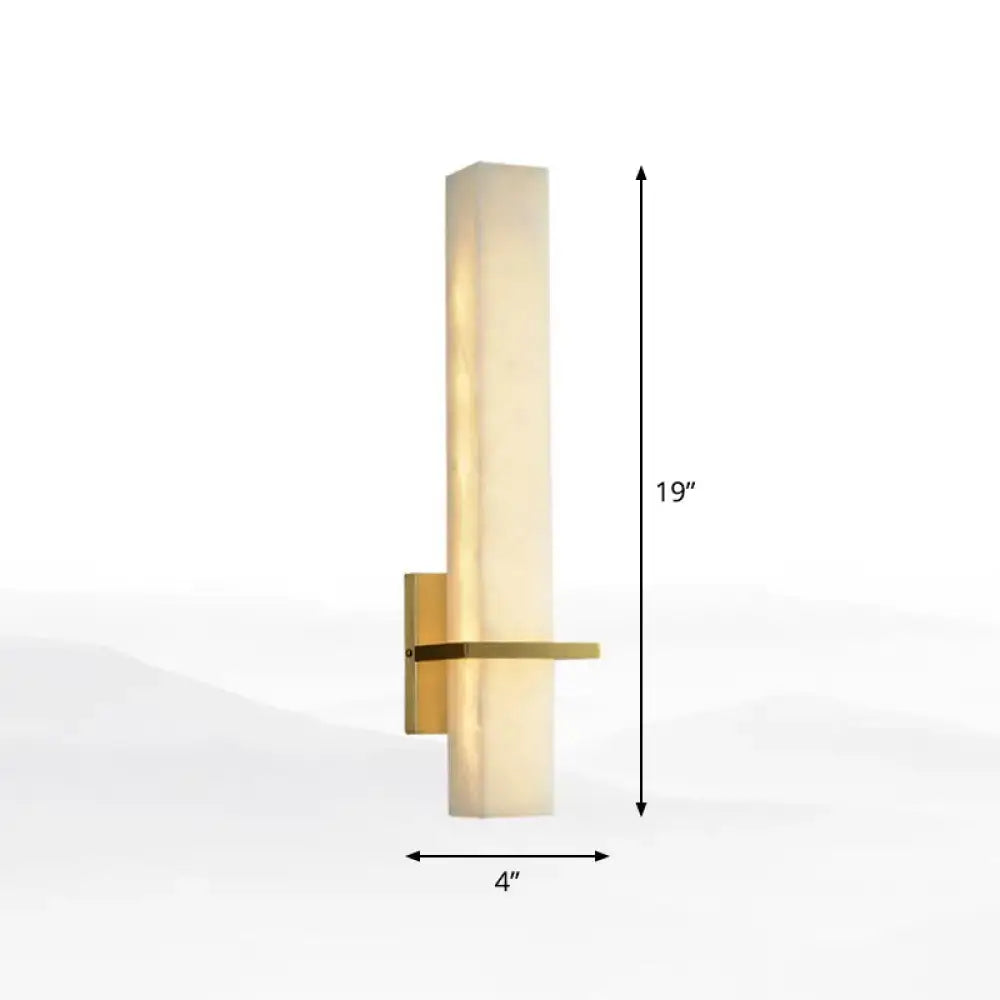Minimalistic marble wall sconce amber glass bedroom light 110v-120v