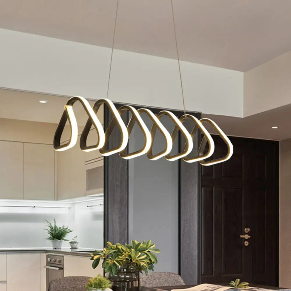 DecorBites™ Minimalistic Metal LED Island Light Fixture in Black for Dining Room Ceilings