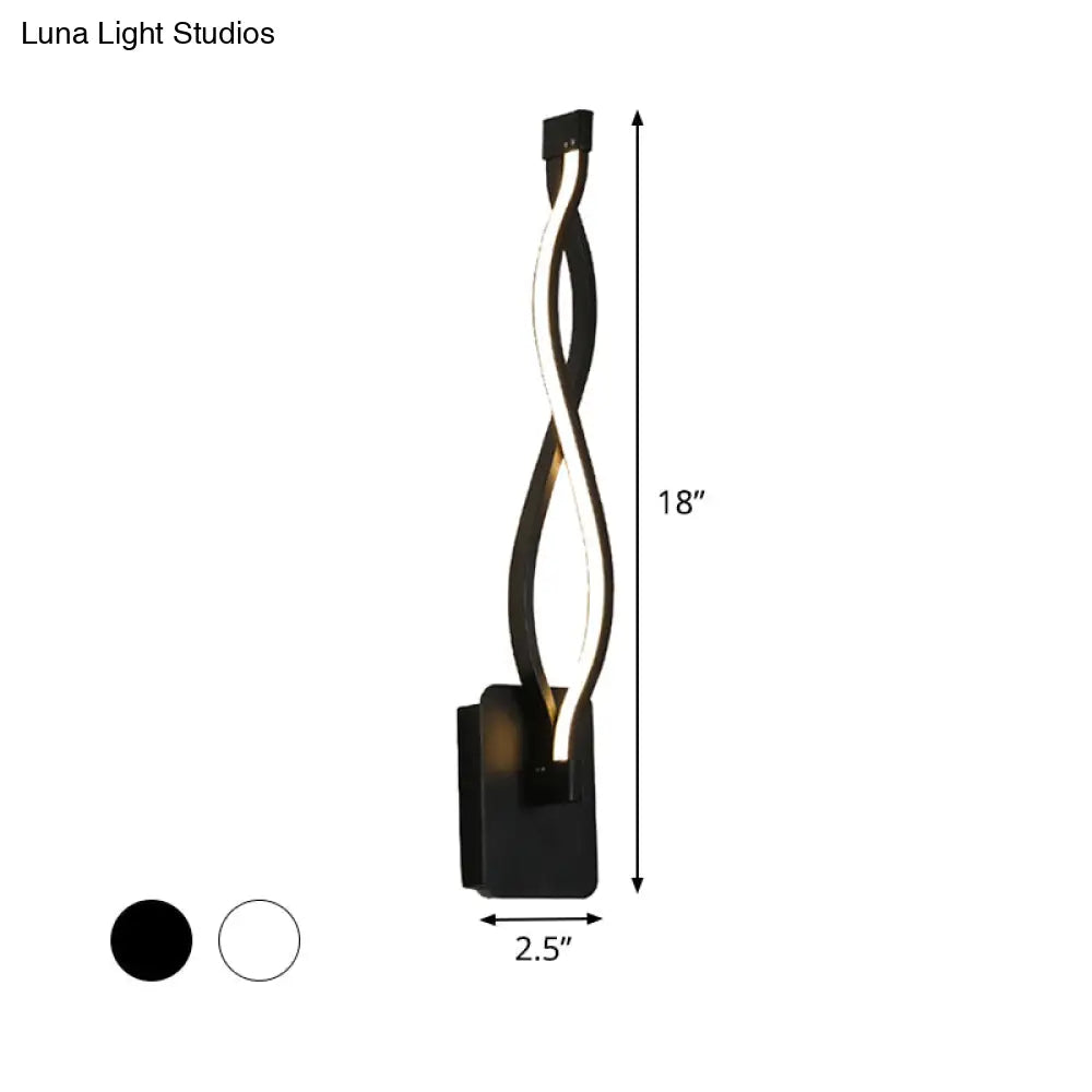 DecorBites™ Minimalistic Metal LED Stairway Sconce in Warm/White Light - Black/White