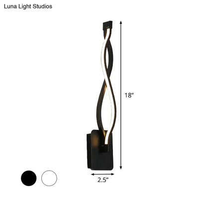 DecorBites™ Minimalistic Metal LED Stairway Sconce in Warm/White Light - Black/White