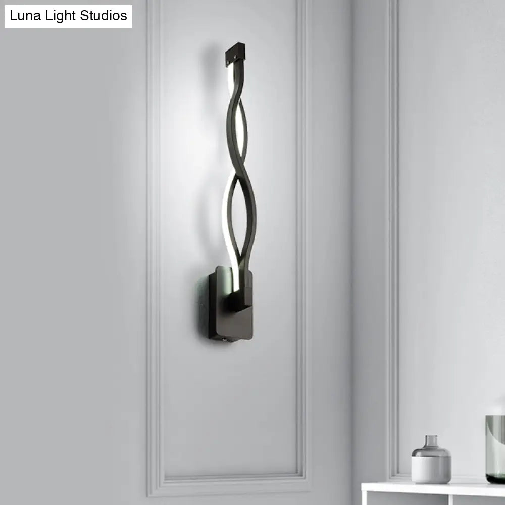 DecorBites™ Minimalistic Metal LED Stairway Sconce in Warm/White Light - Black/White