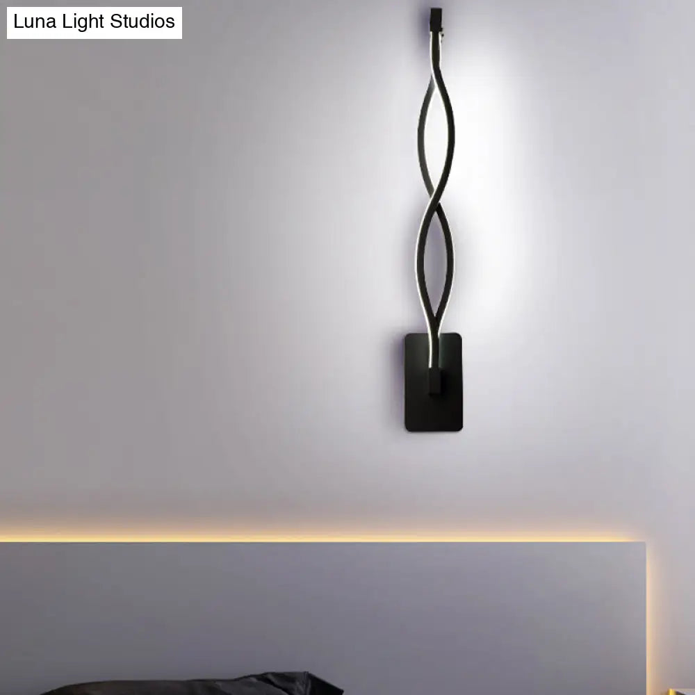 DecorBites™ Minimalistic Metal LED Stairway Sconce in Warm/White Light - Black/White