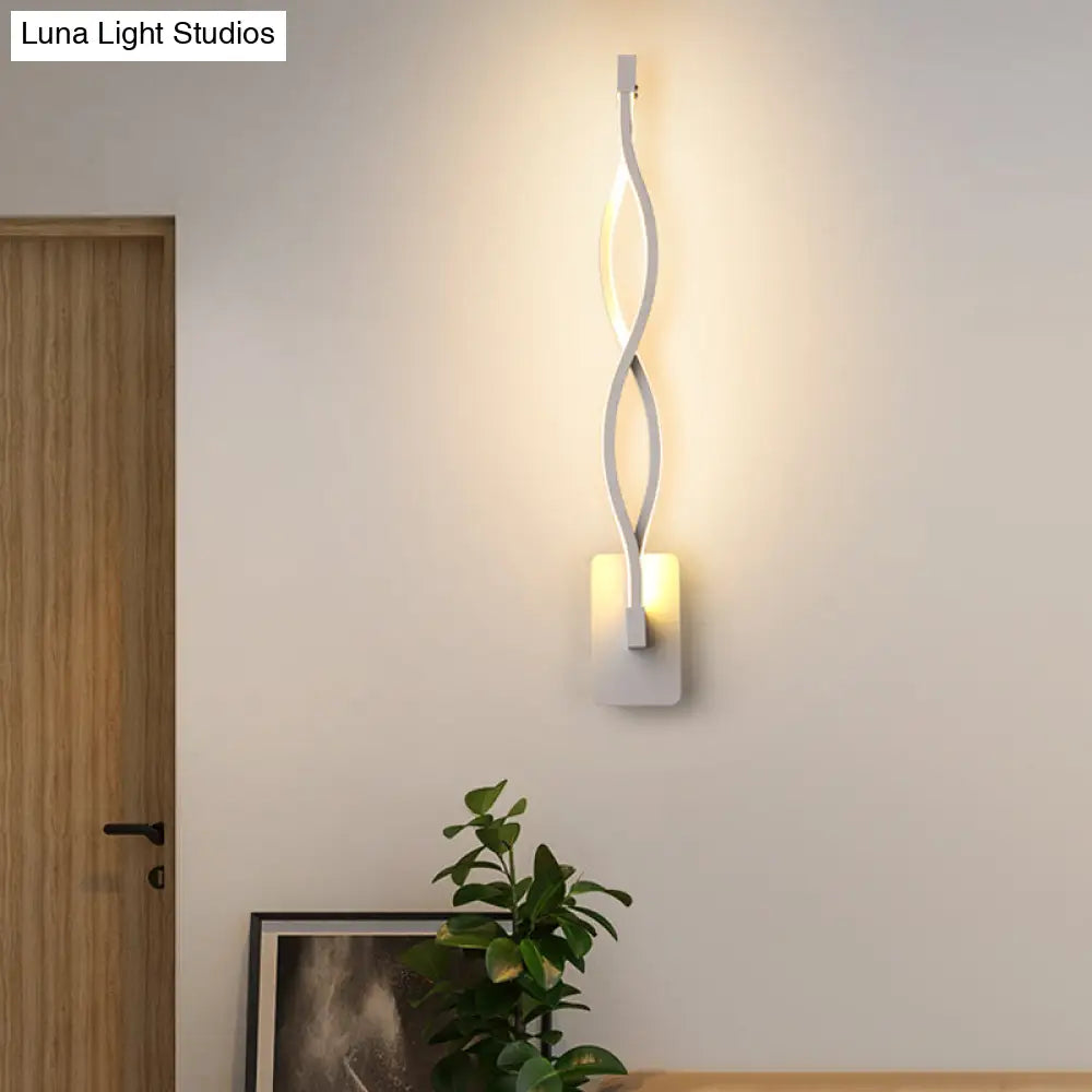 DecorBites™ Minimalistic Metal LED Stairway Sconce in Warm/White Light - Black/White