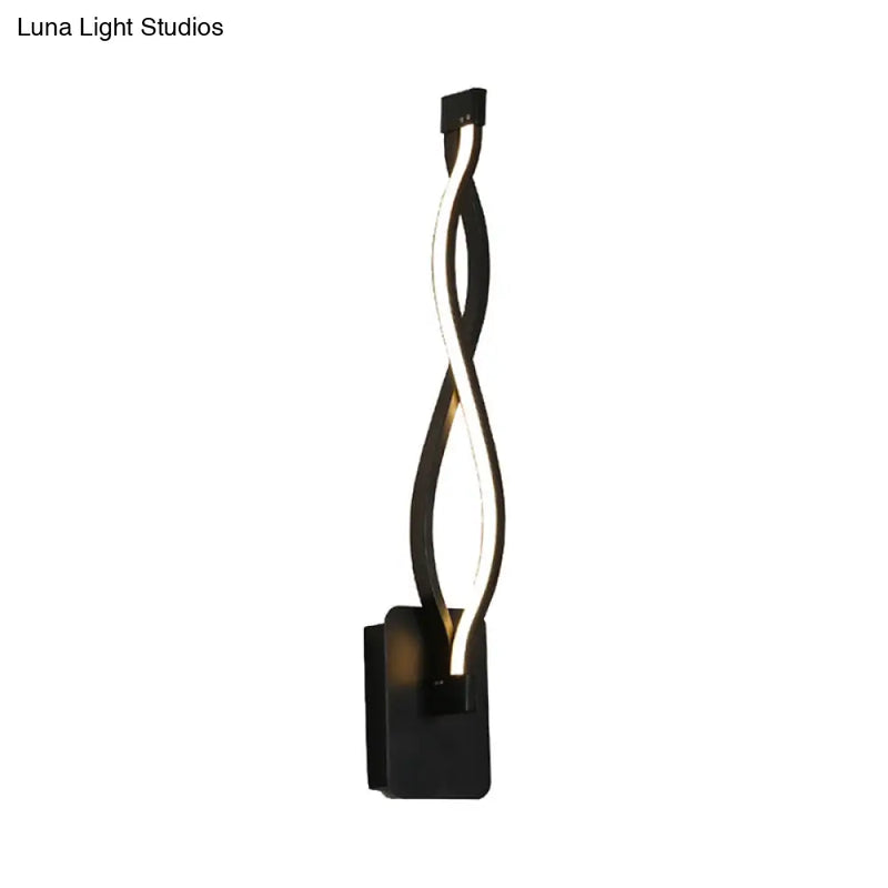 DecorBites™ Minimalistic Metal LED Stairway Sconce in Warm/White Light - Black/White
