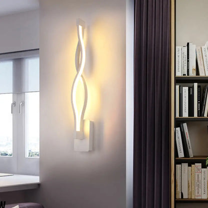 DecorBites™ Minimalistic Metal LED Stairway Sconce in Warm/White Light - Black/White