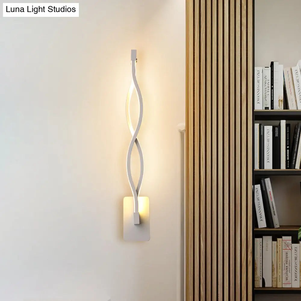 DecorBites™ Minimalistic Metal LED Stairway Sconce in Warm/White Light - Black/White