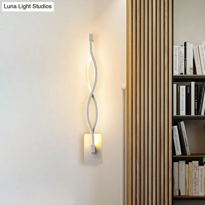 DecorBites™ Minimalistic Metal LED Stairway Sconce in Warm/White Light - Black/White